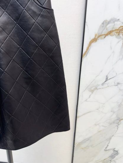 25ss genuine leather shorts