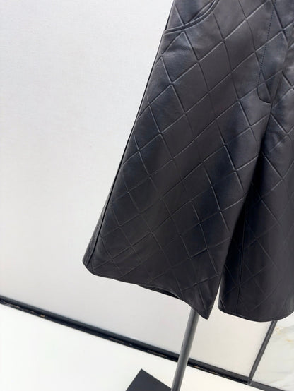 25ss genuine leather shorts