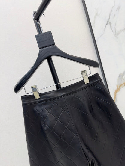 25ss genuine leather shorts