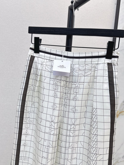 25ss Silk wide leg pants