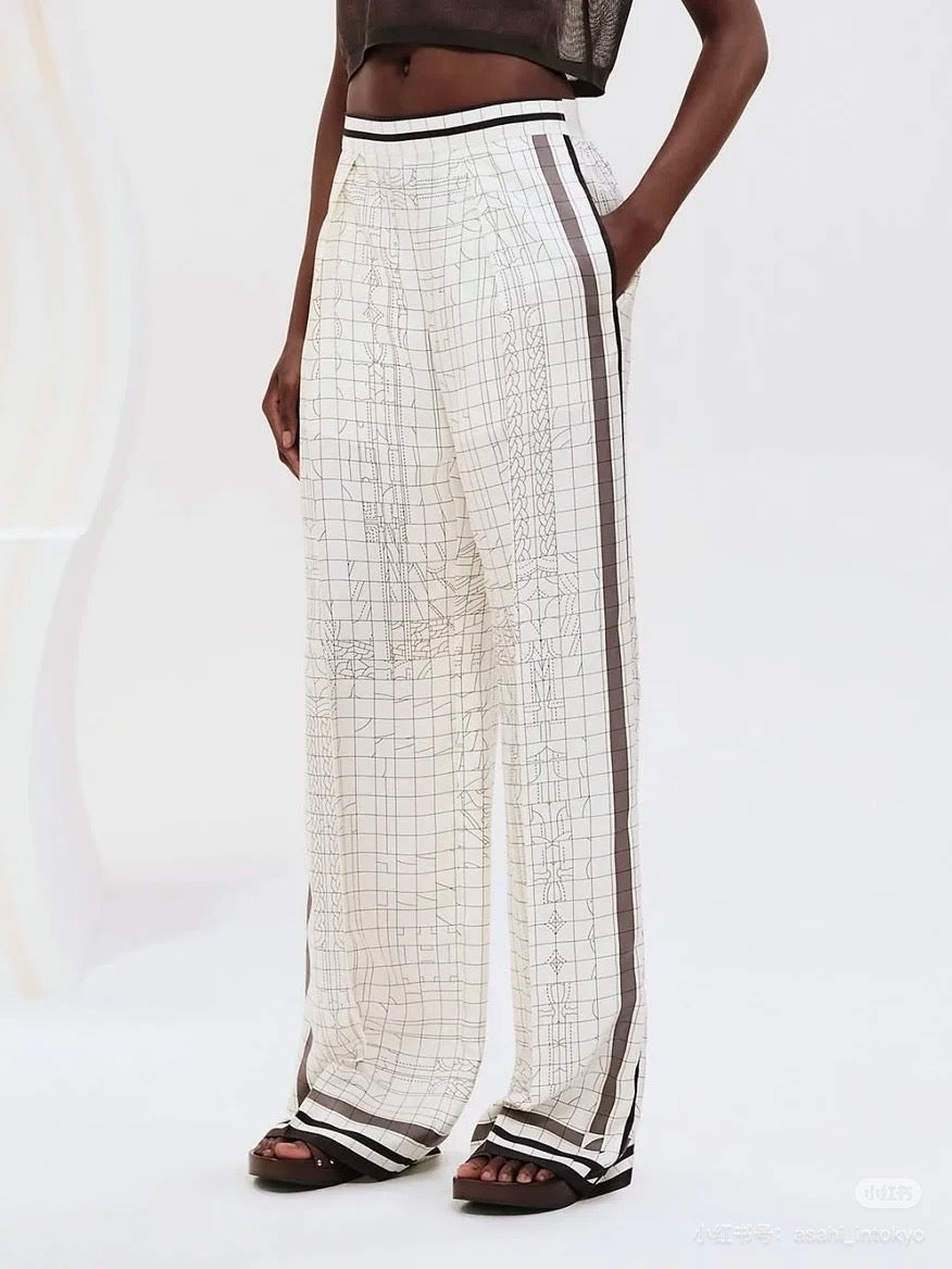 25ss Silk wide leg pants