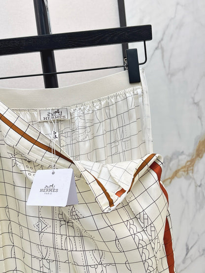 25ss Silk wide leg pants