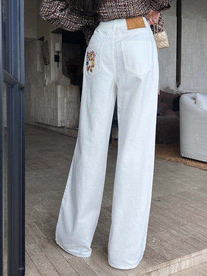 25ss embroidered jeans