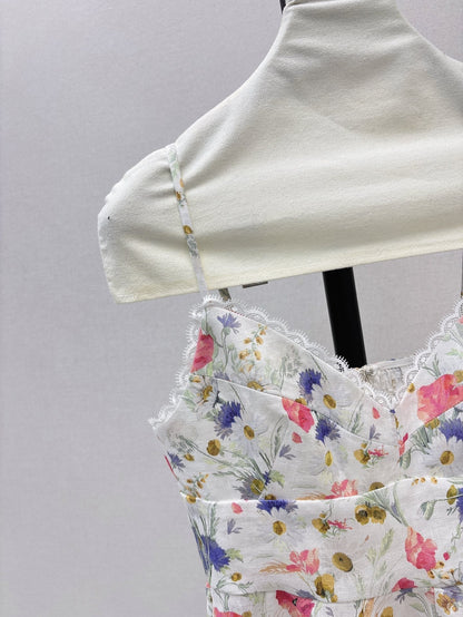 25ss linen print dress