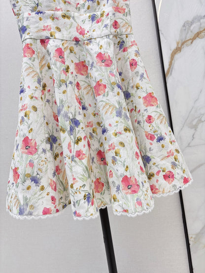 25ss linen print dress