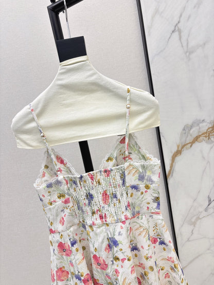 25ss linen print dress