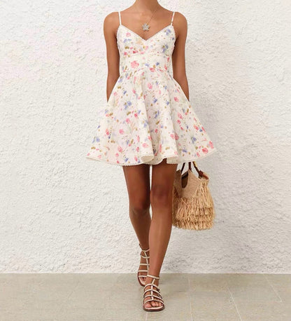 25ss linen print dress