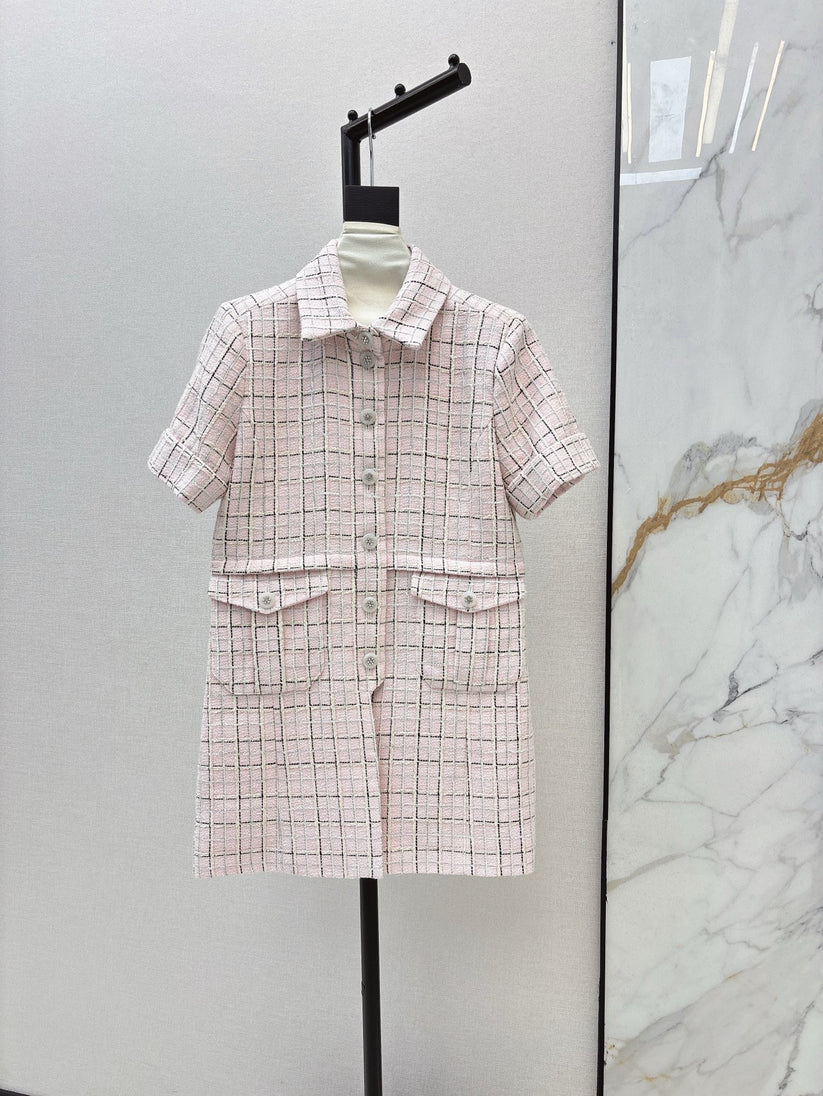 Elegant Long Tweed-Style Summer Jacket