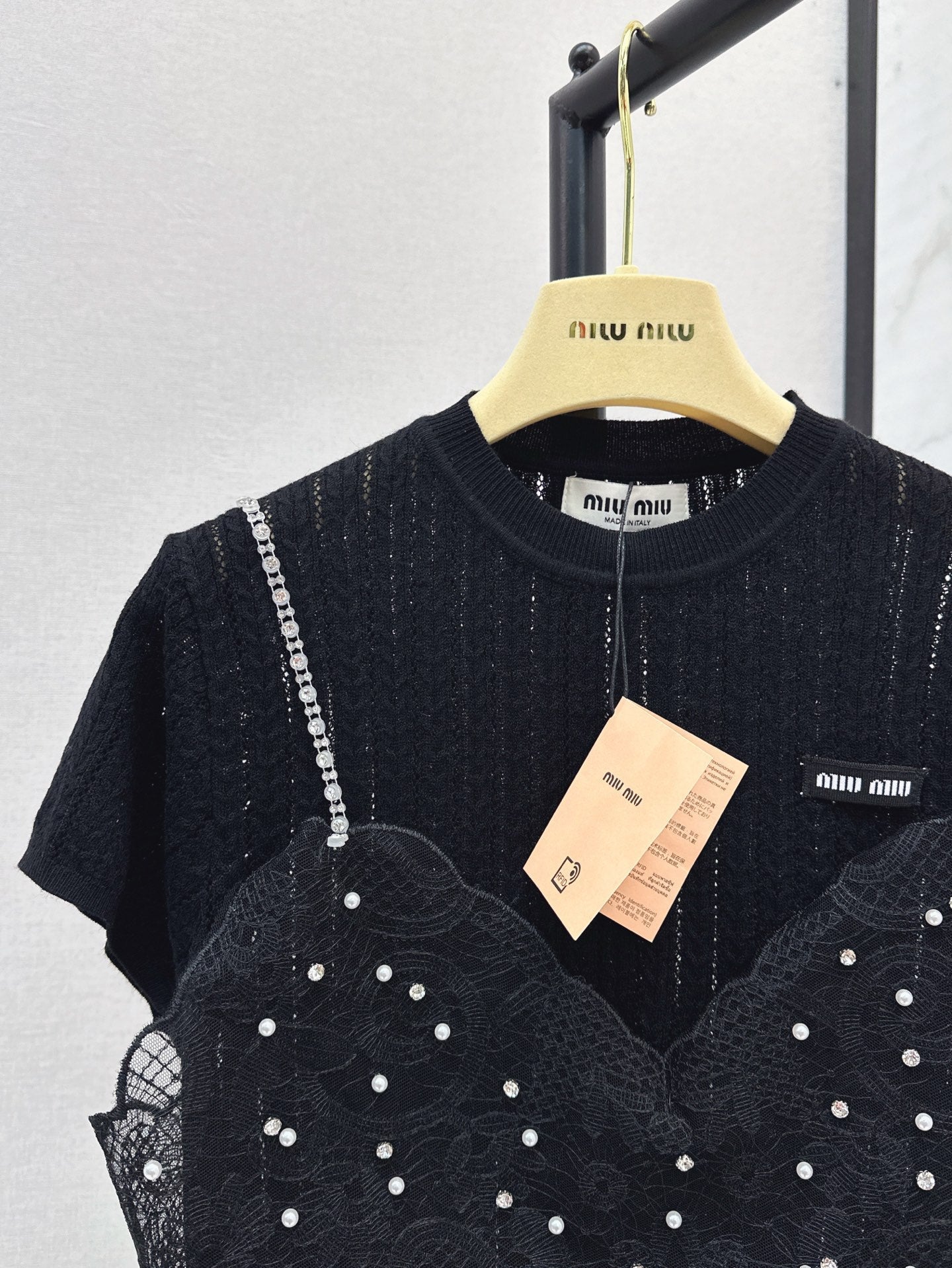 25ss knit beaded t-shirt