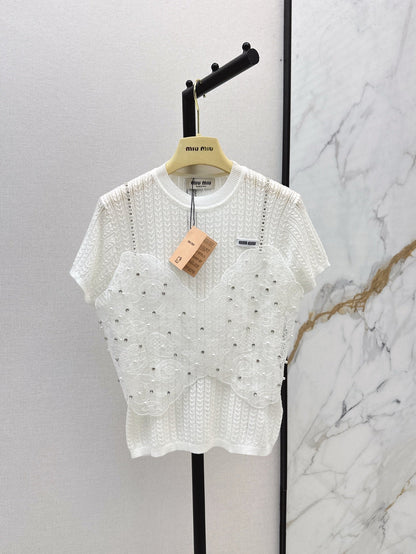 25ss knit beaded t-shirt