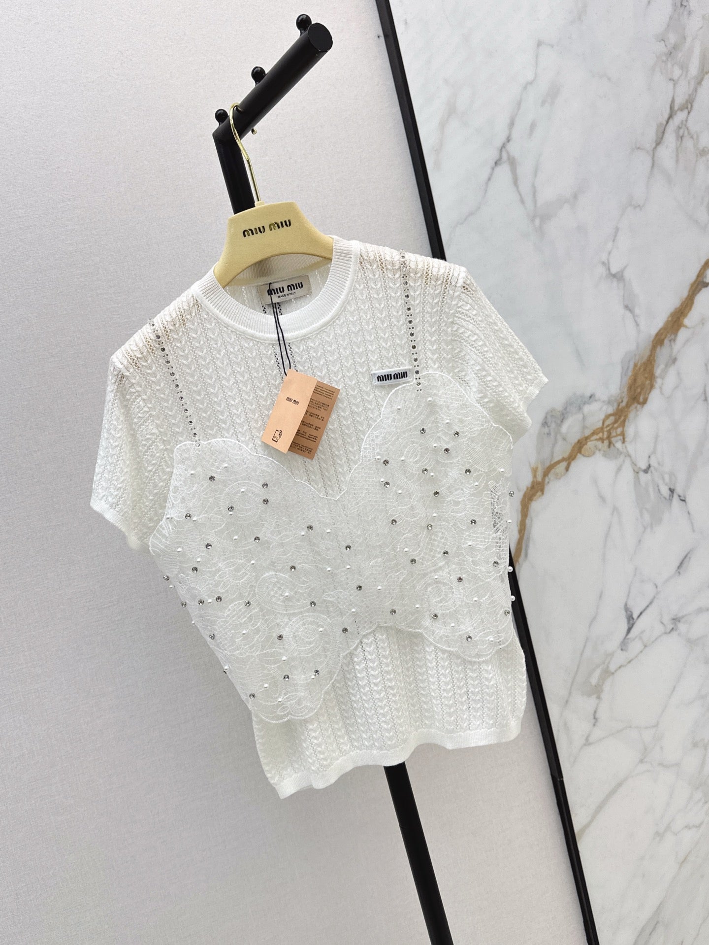 25ss knit beaded t-shirt