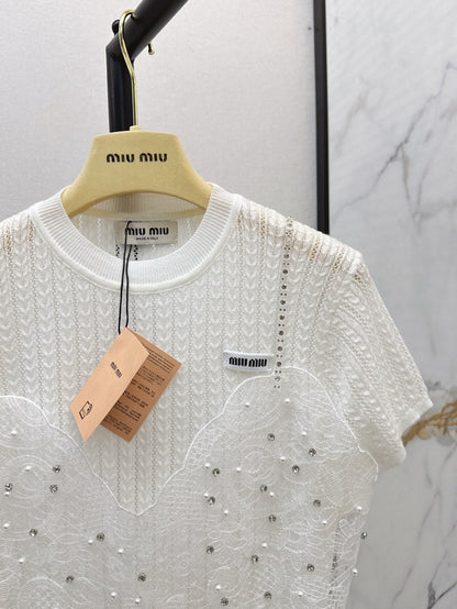 25ss knit beaded t-shirt