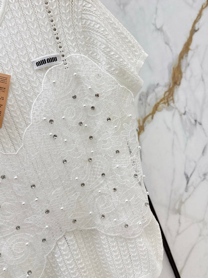 25ss knit beaded t-shirt