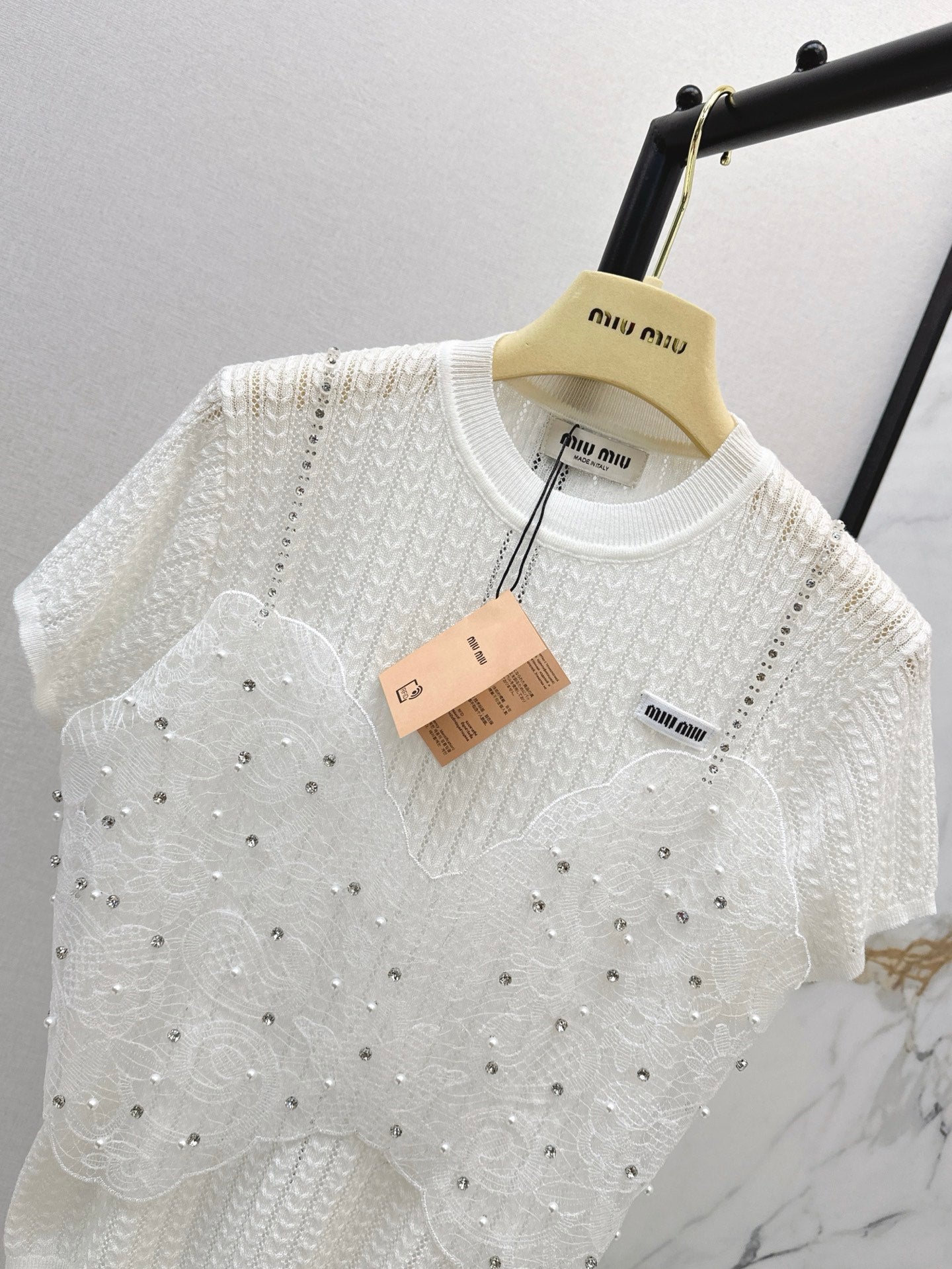 25ss knit beaded t-shirt