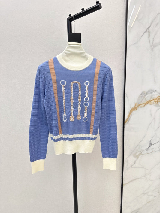 25ss jacquard knit sweater