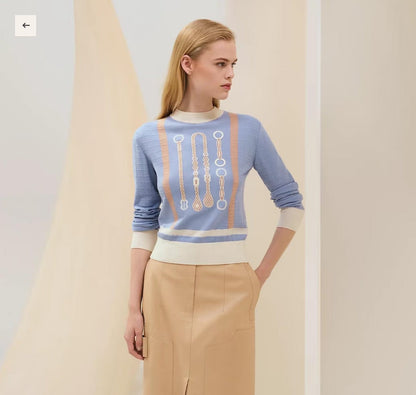 25ss jacquard knit sweater