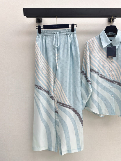 25ss silk shirt pants set