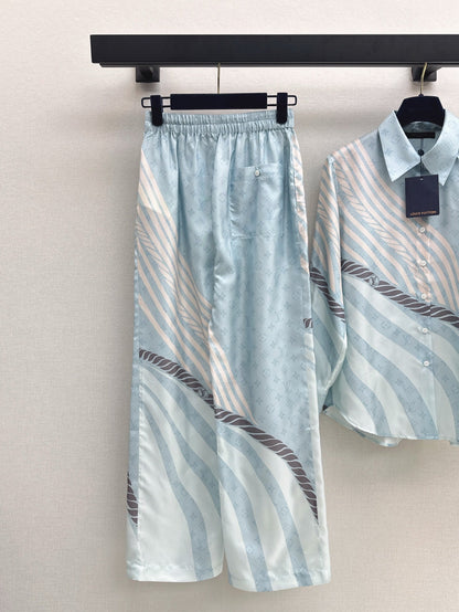 25ss silk shirt pants set
