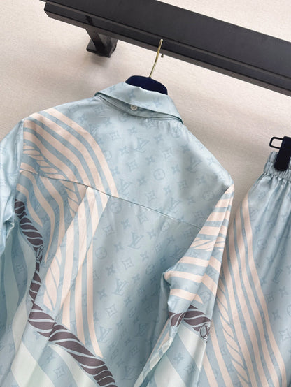 25ss silk shirt pants set