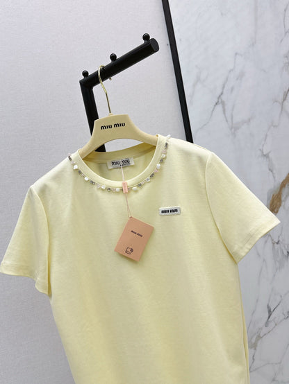 25ss rhinestone t-shirt