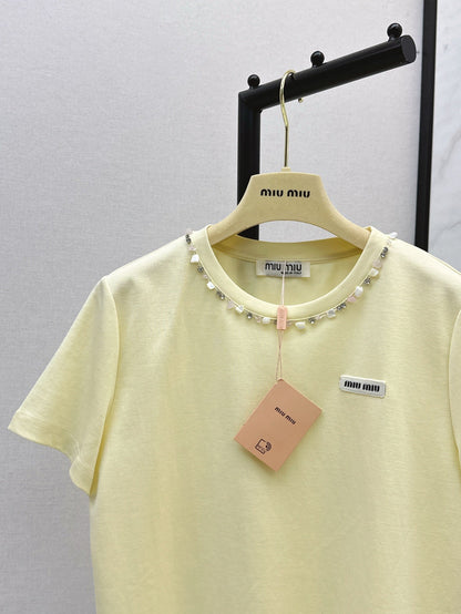 25ss rhinestone t-shirt