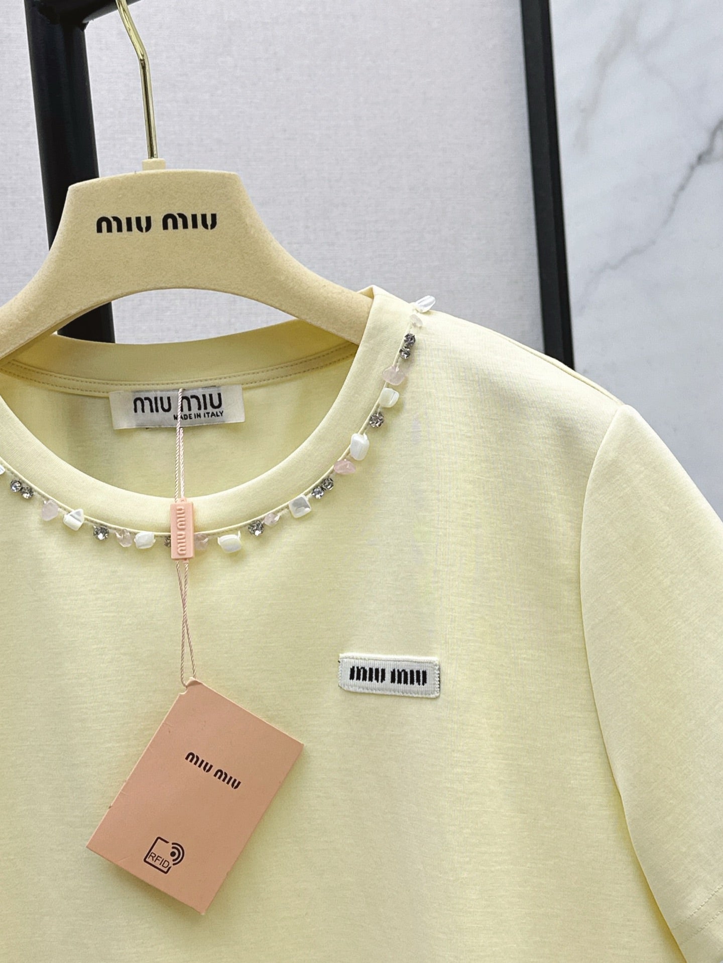 25ss rhinestone t-shirt