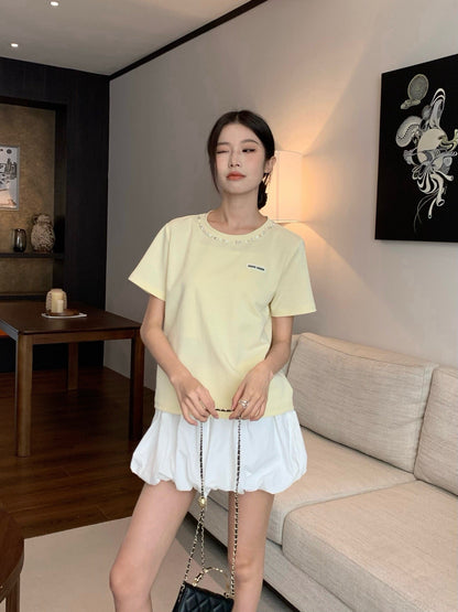 25ss rhinestone t-shirt