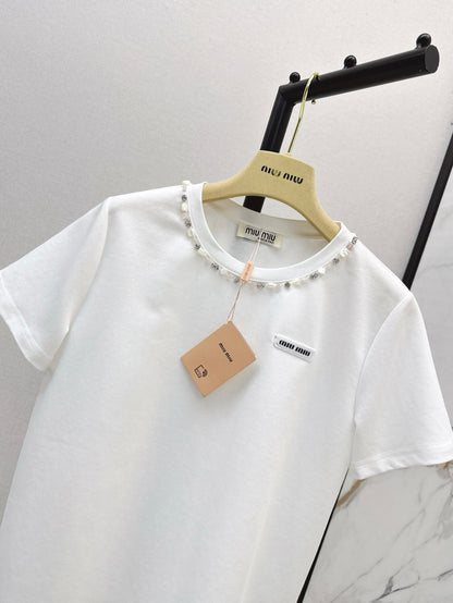 25ss rhinestone t-shirt