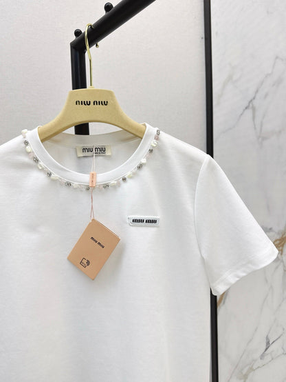 25ss rhinestone t-shirt