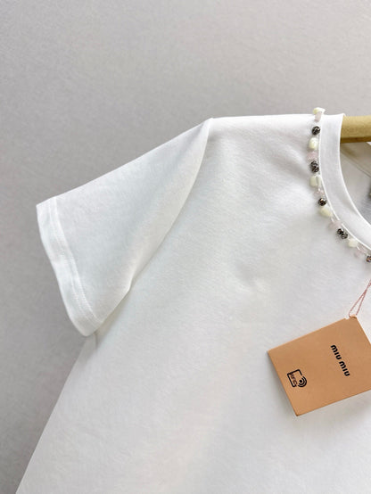 25ss rhinestone t-shirt