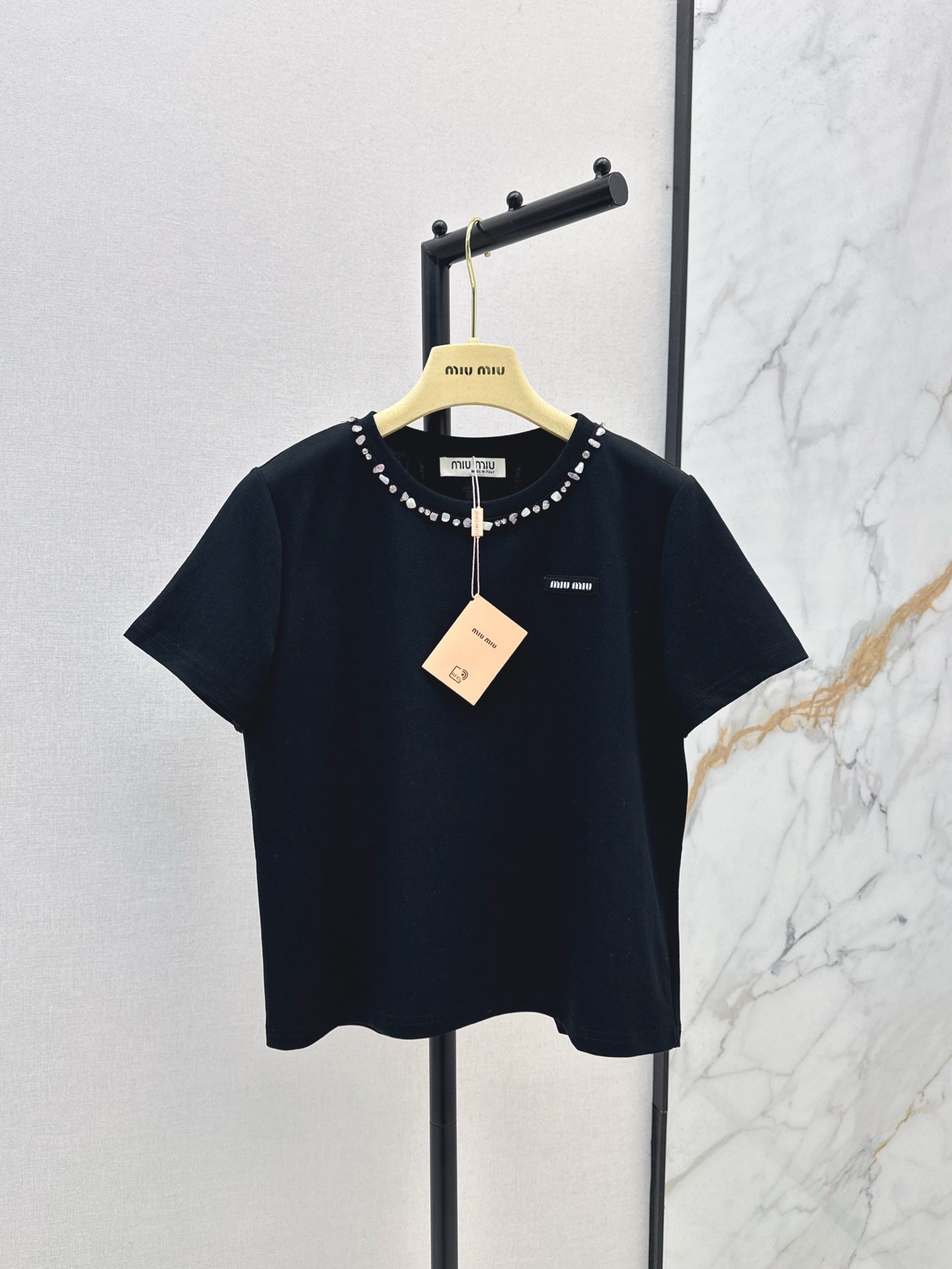 25ss rhinestone t-shirt