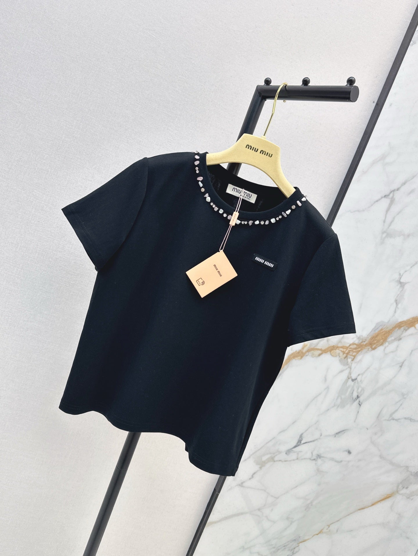 25ss rhinestone t-shirt