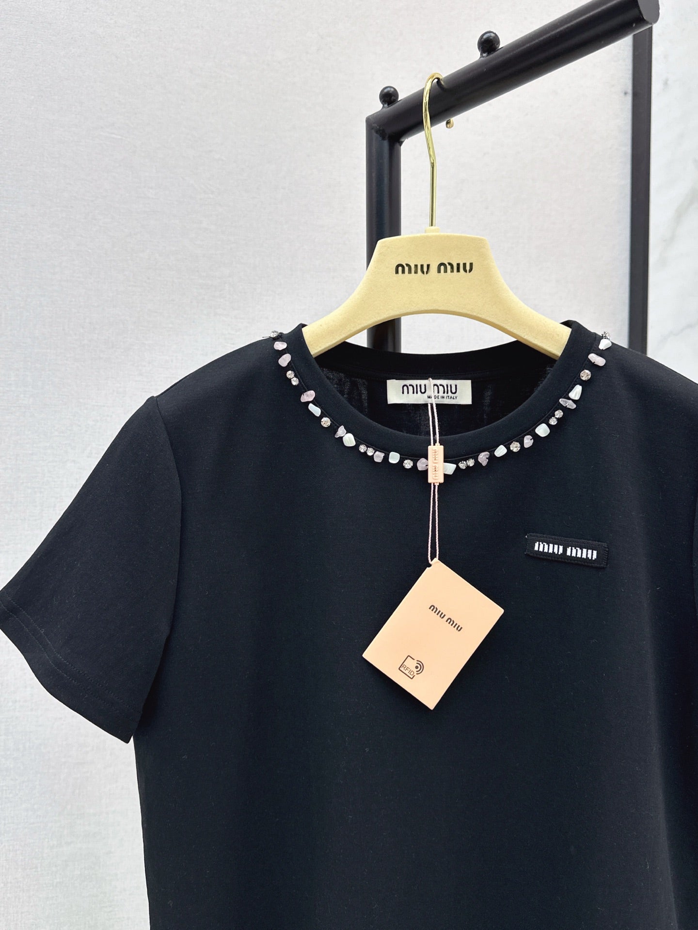 25ss rhinestone t-shirt