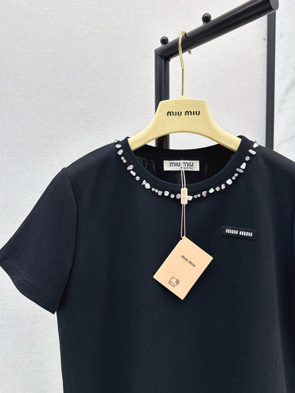 25ss rhinestone t-shirt