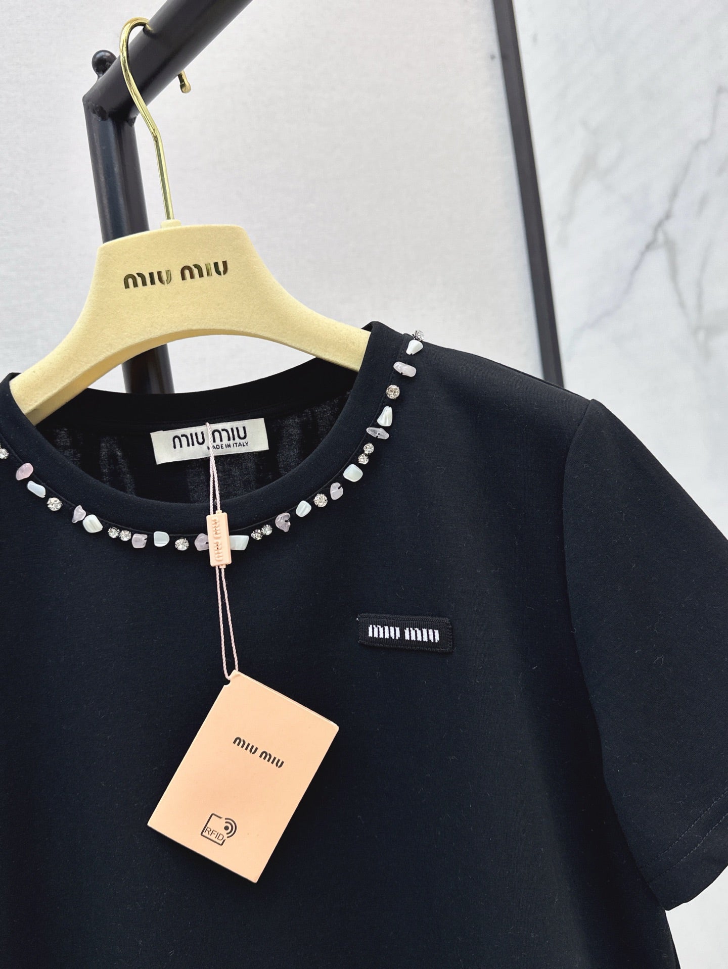 25ss rhinestone t-shirt