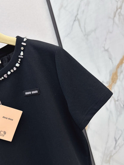 25ss rhinestone t-shirt