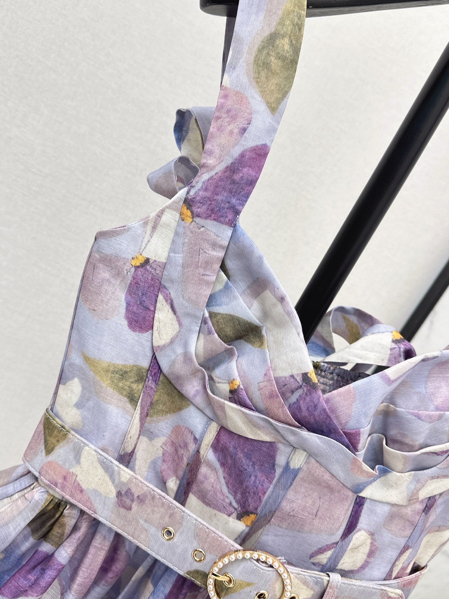 25ss Silk linen floral dress