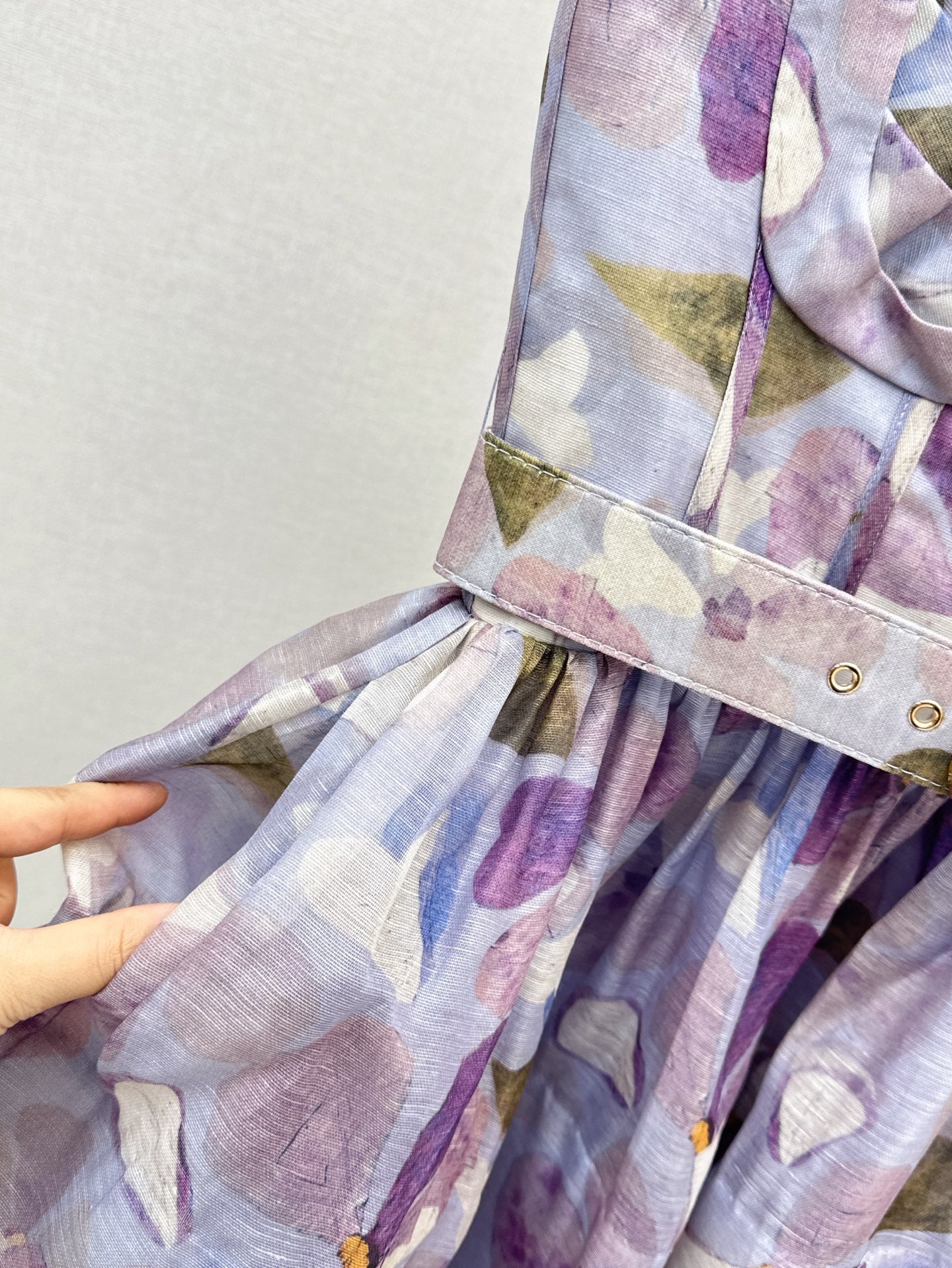 25ss Silk linen floral dress