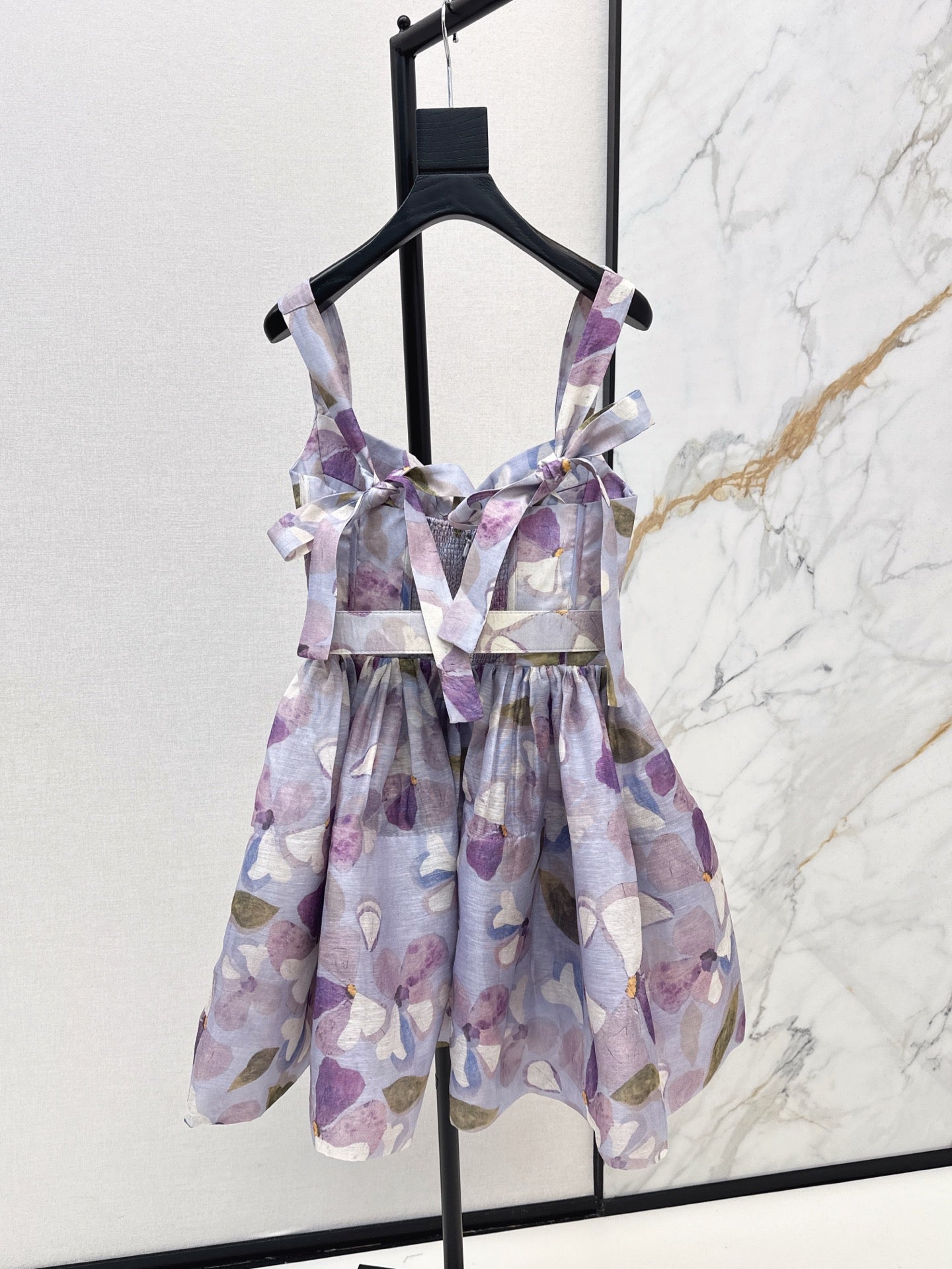 25ss Silk linen floral dress
