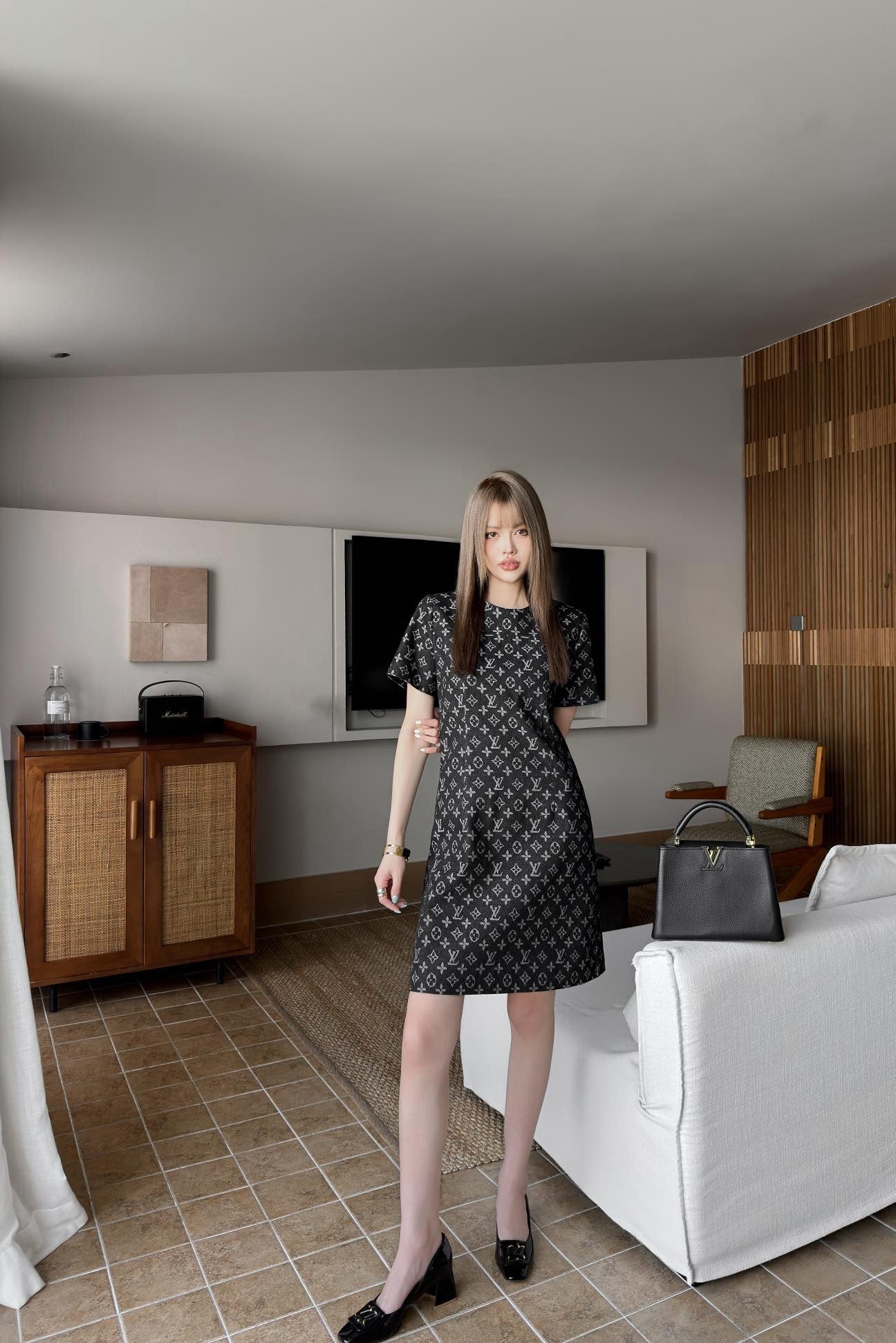 25ss monogram denim dress