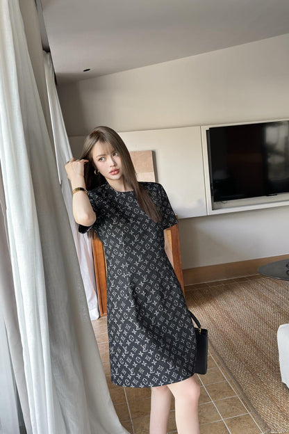 25ss monogram denim dress