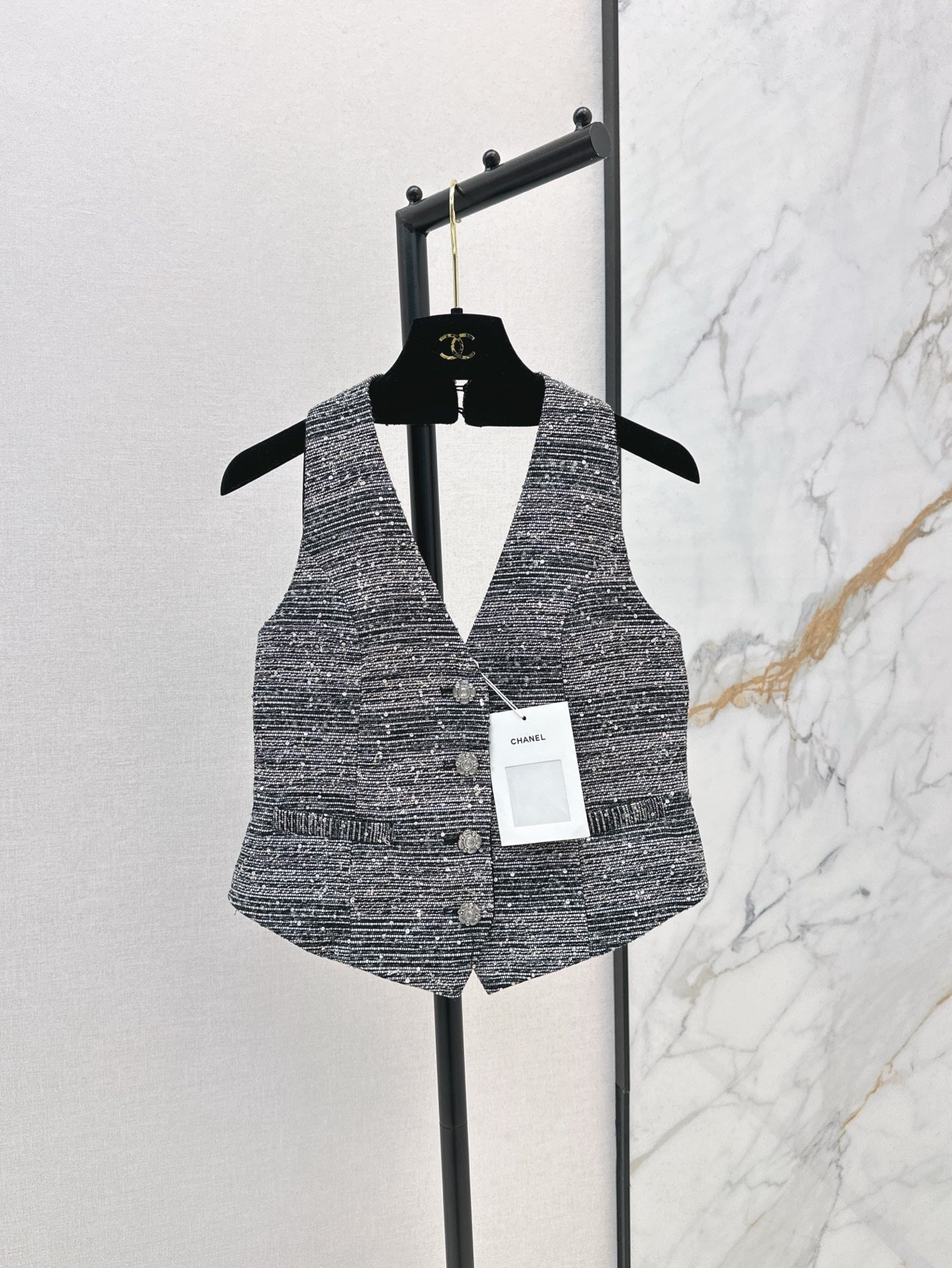 25ss rhinestone vest