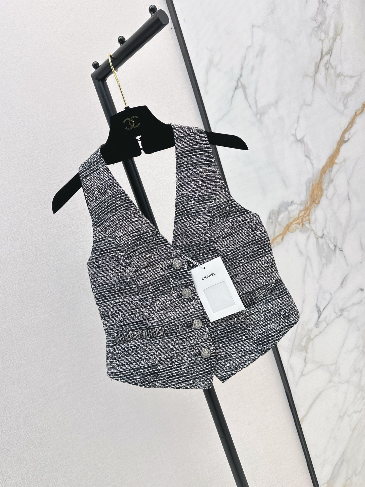 25ss rhinestone vest