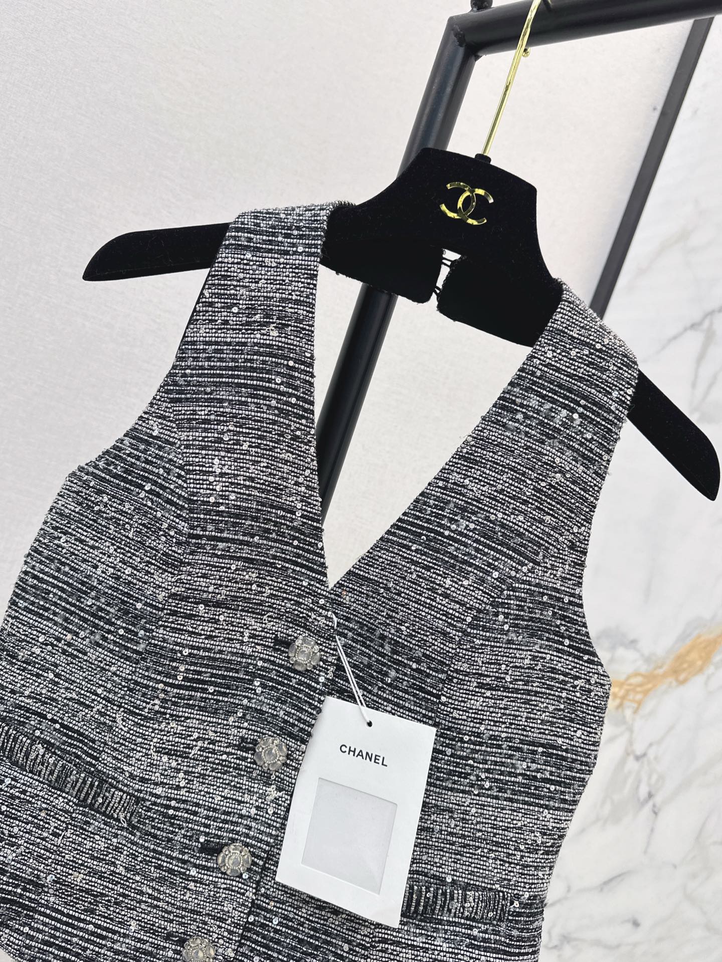 25ss rhinestone vest