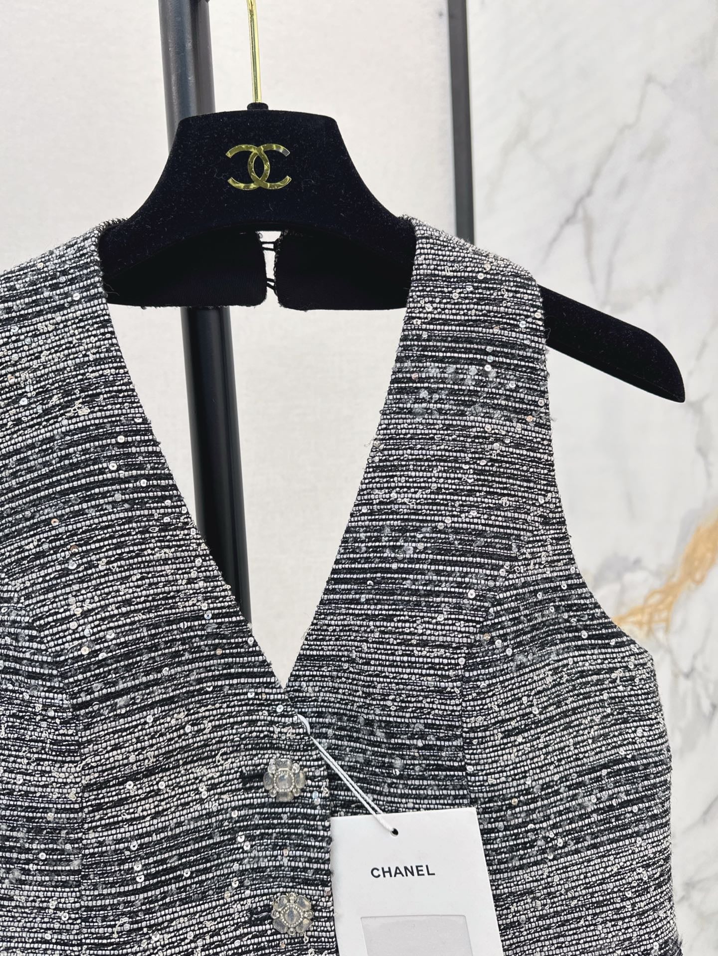 25ss rhinestone vest