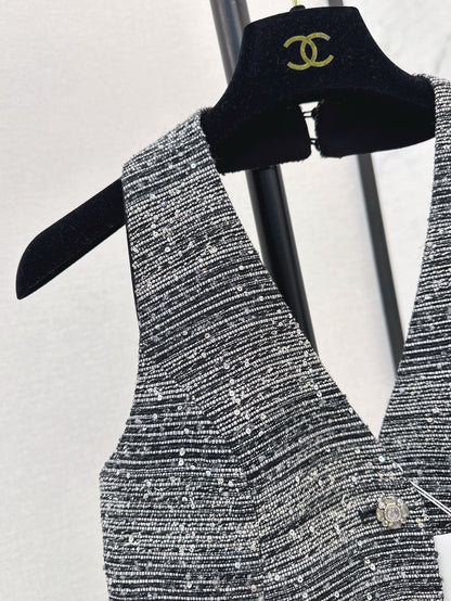 25ss rhinestone vest