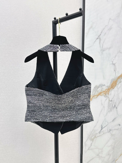 25ss rhinestone vest