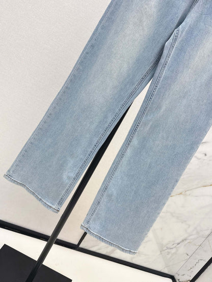 Minimalist Versatile Printed Straight-Leg Jeans