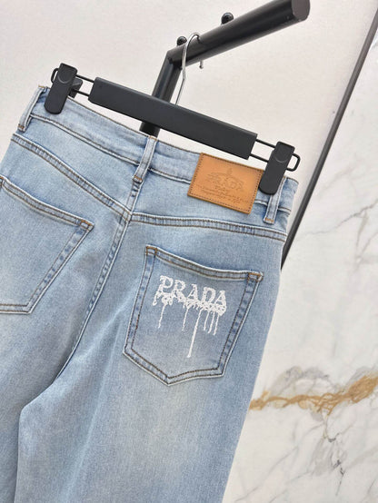 Minimalist Versatile Printed Straight-Leg Jeans