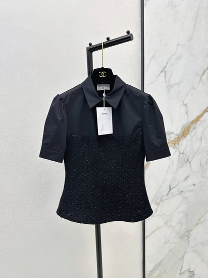 Refined Minimalist  Two-Tone Linen Top